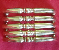5 Vintage MCM Retro Solid Brass 3 3/8" Cabinet Bar Pull Drawer Handle 3" COC