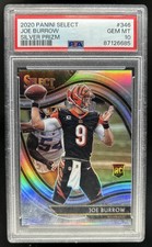 2020 Panini Select Joe Burrow Silver Prizm Field Level RC #346 Bengals PSA 10