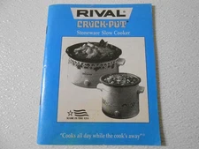 1980s Rival Crock-Pot Stoneware Slow Cooker Instruction Manual & Recipe Booklet