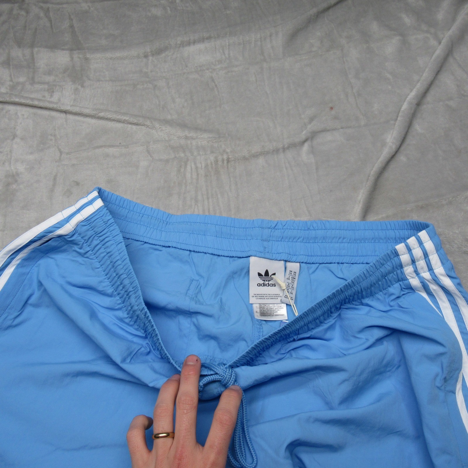 Adidas Shorts Mens 2XL Blue Drawstring Light Adicolor Classics Sprinter $45 NEW thumbnail 9