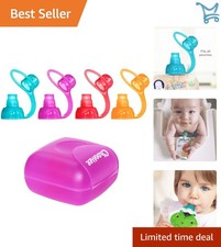 Silicone Food Pouch Tops 4 Colors Purple Case Spill-Proof Baby Led Weaning