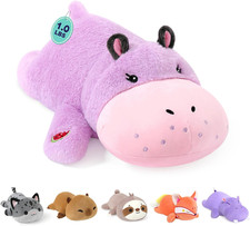 Original Weighted Hippo Stuffed Animals, Comfort Hippopotamus Plush Soft Cute Hu
