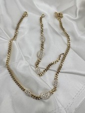 Gold plated Cuban  Chain Necklace with Oval P...