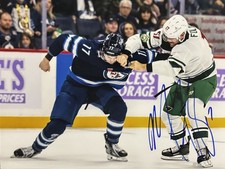 Marcus FOLIGNO Signed 8x10 Photo! MINNESOTA WILD! Fight Vs LOWRY ! W/COA