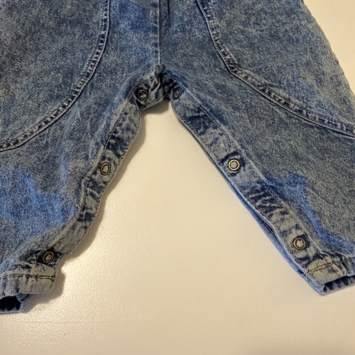 Vintage Oshkosh B'gosh Bubble Overalls Vestbak Acid Wash Denim Sz 18M - Afbeelding 9 van 9