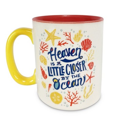 Rivers Edge Products Ceramic Coffee Mug with Handle, 16 Ounce Cup, Heaven Ocean