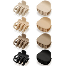 Small Hair Clips for Thin, Fine, and Short Hair - 8 Pcs Cute Matte Claw Clips wi