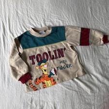 Vintage Disney Toolin with Tigger Sweater Size 4T Kids Winnie The Pooh