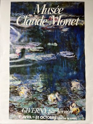 Giverny par Vernon Claude Monet 1980 Poster  22  x 14  (cut/ damaged)