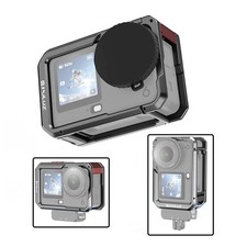 Metal Opening Camera Cage Cover Frame w/ Silicone Lens Cap For DJI Osmo Action 6