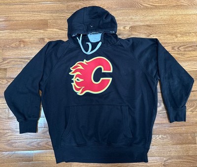 Antigua Calgary Flames Hockey Stitched Logo Heavy Hoodie Sweatshirt Men's XL