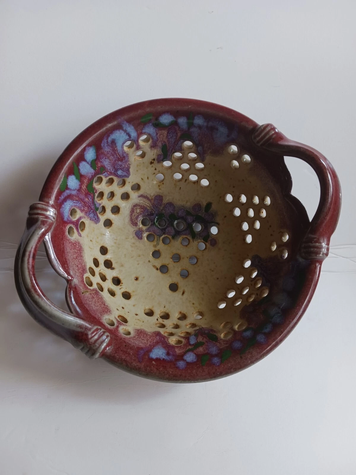 ceramic berry bowl colander With Handles