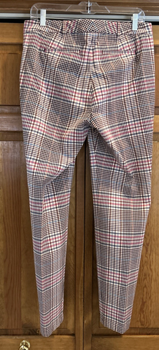 ETCETERA Tan Brown Plaid Check The Audrey Pants Size 10 - Picture 4 of 7