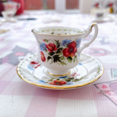 Royal Albert Flower Of The Month Serie MINIATUR Tassen und Untertassen August 