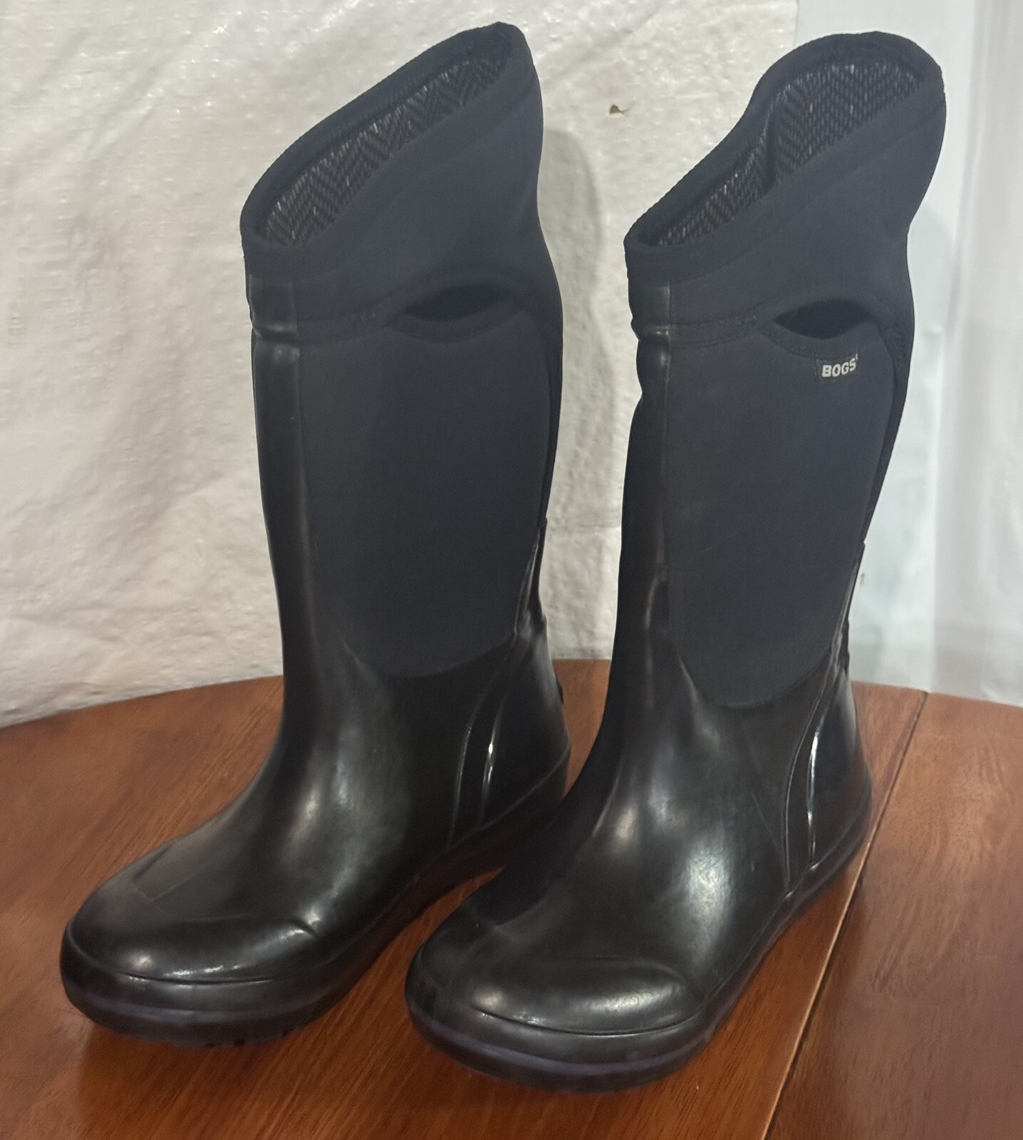 BOGS Black Solid Plimsoll Tall Waterproof Snow Ra… - image 3