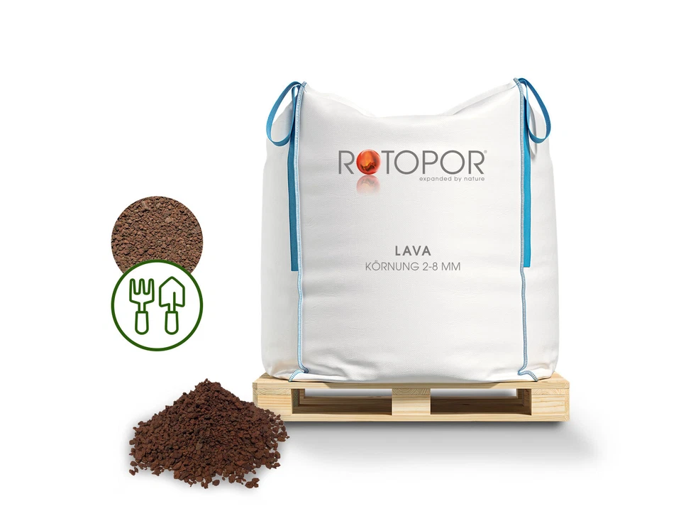 Rotopor Lava Körnung 2-8 mm Braun Kies Splitt Mulch Garten Deko Pflanzenschutz - Bild 2 von 3