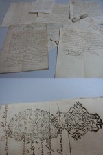 8 French documents 1720-26, tax stamps Montpellier, including about Poussan