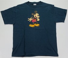 Rare Vintage THE DISNEY STORE Mickey Mouse Single Stitch T Shirt 80s 90s Blue L
