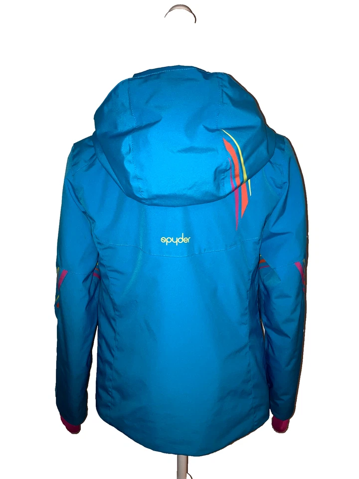 Spyder Girls Kids Boys 14 Insulated Snowboard Ski Jacket Light Blue Coat Hooded - Image 3 of 4