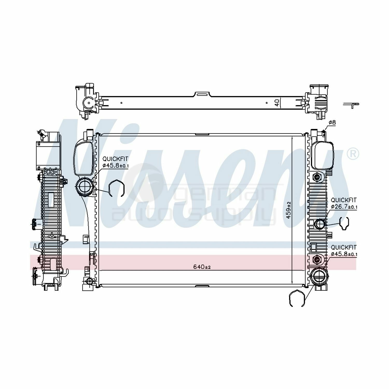 Nissens Radiator Front 67107A 2215000003 for Mercedes MB | eBay