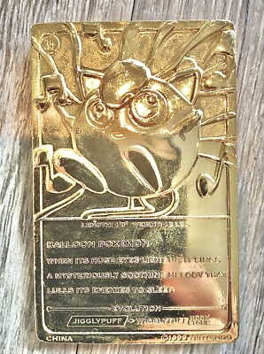 Vintage 1999 23k Gold Plated JigglyPuff Pokémon Card. Rare. | eBay