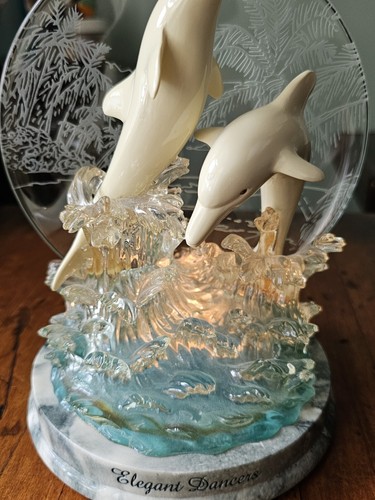 Delphin ""Elegant Dancers"" Illumina Bradford Exchange 2001 Treasure The Sea 1 ° - Foto 12 di 16