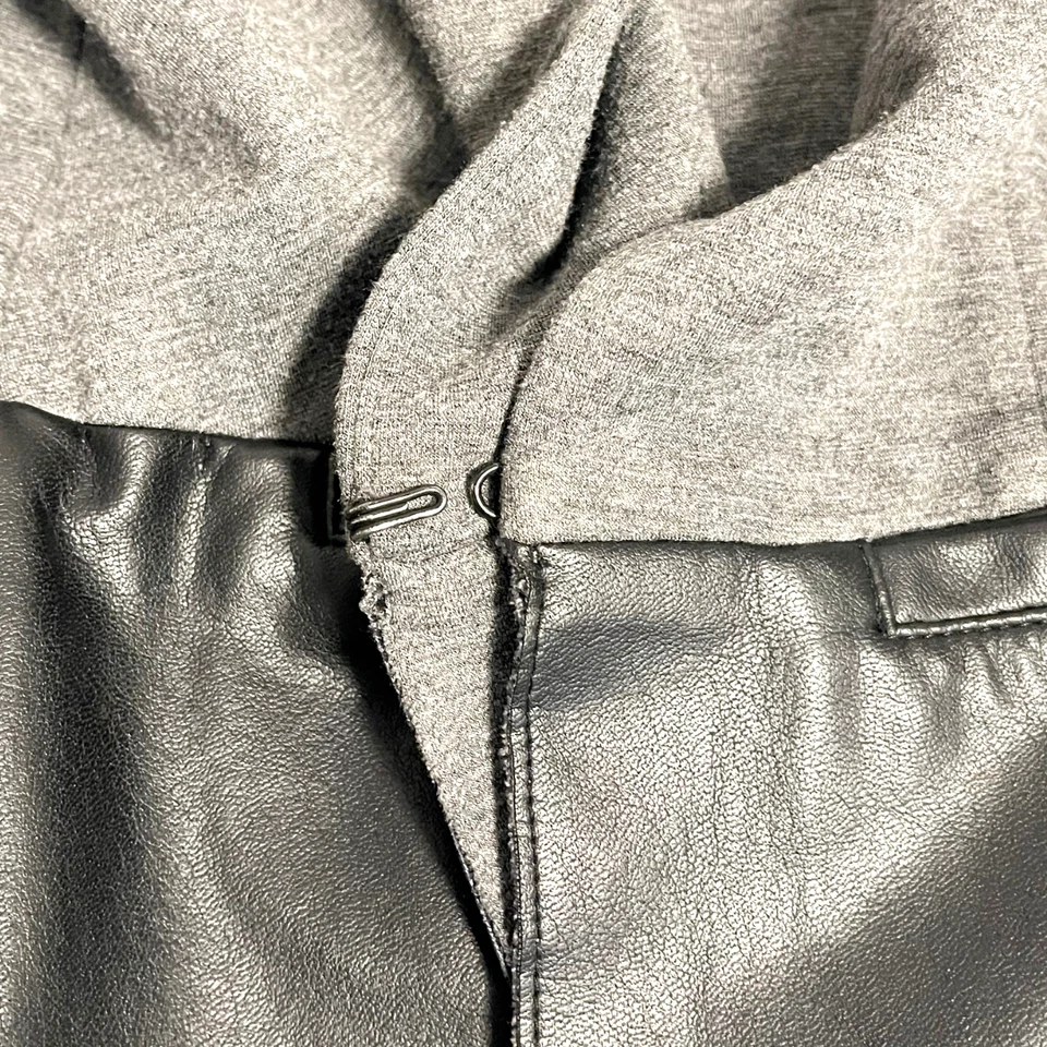 Chaqueta Blazer Bailey 44 Tejida Mujer Talla M Gris Imitación Cuero Borde Carrera Foto 4 de 4