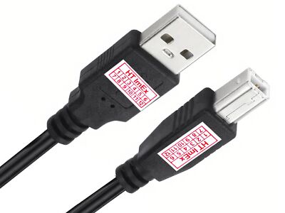 1m USB 2.0 Kabel Drucker-Kabel etc. A / B Stecker Anschlusskabel schwarz cable
