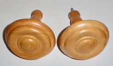 Curtain Knob Medallion Wooden Oak Hold Backs Set of 2