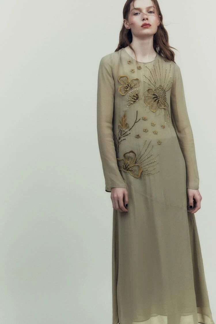 embroidered sequin dress by zara