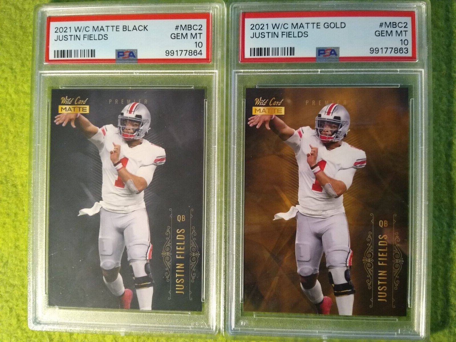 Justin Fields Graded NFL Football Cards - 2 Pack  