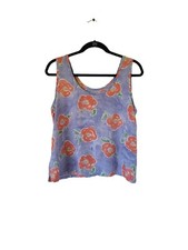 Vintage Pre-Owned Sportif for Women Purple Floral Watercolor Tank Made in USA