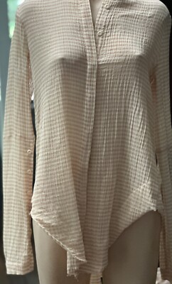 kitx Size 8 Noble Print Shirt BNWT very fine Cotton  Raw Edge Hem RRP$349