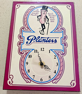 Vintage Masonite Planter s Peanut Wall Clock Free Shipping
