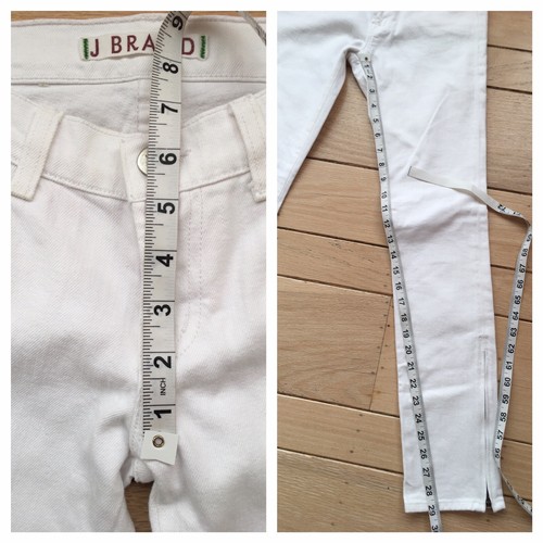 J BRAND Women's New 25 White The Deal Ankle Zipper Low Waist Tapered Slim Jeans - Picture 11 of 12