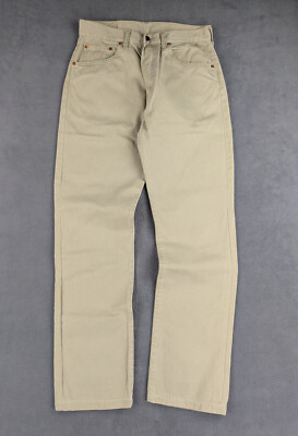 Jeans Baggy Skate Vintage 90s Made Italy Levi's 551 W32 L34 Beige Streetwear Zip