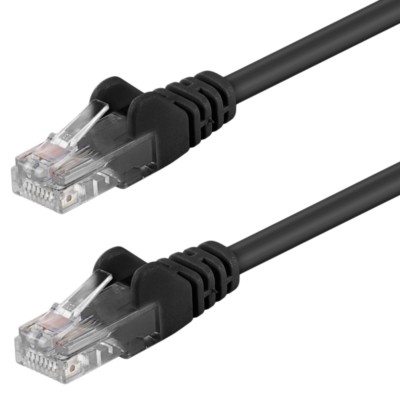 Patchkabel schwarz 0,5m U/UTP CAT5e DSL-/Netzwerk Ethernet-Kabel 100MHz RJ45