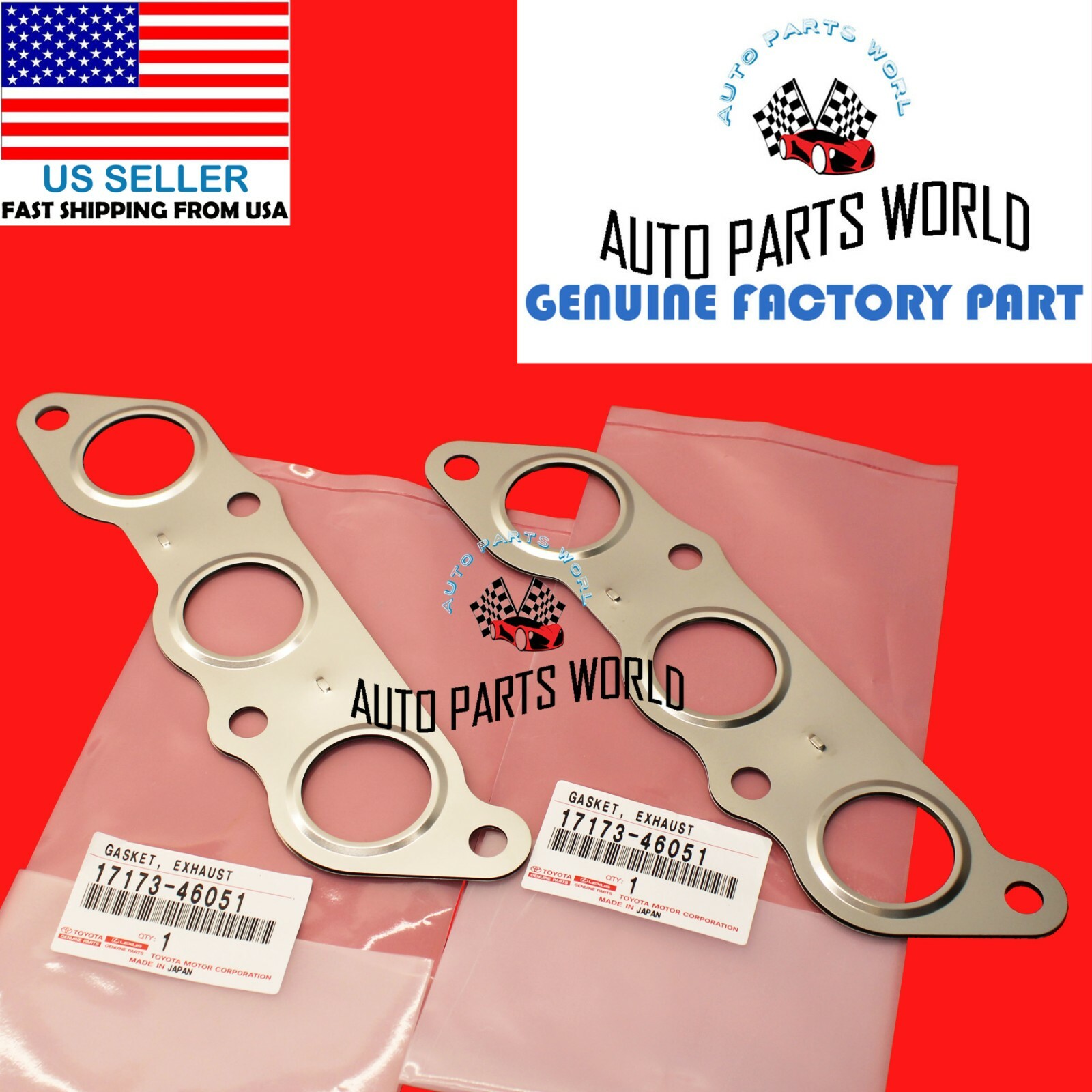 GENUINE OEM LEXUS 0005 GS300 IS300 EXHAUST MANIFOLD GASKET SET 2X