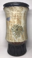 Rare Vase En Grès Signé J. Guyaux BOUFFIOULX H 25,5 D 13,5 Cm