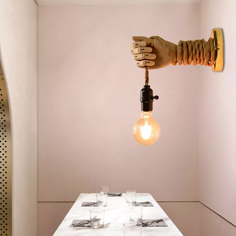 Rustic Wall Light Woven Rope Hand Wall Mounted Light Wall Sconce 1