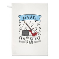 Beware VerrüCkte Gitarre Mann Geschirrtuch SpüLlappen Vatertag Freund Lustig