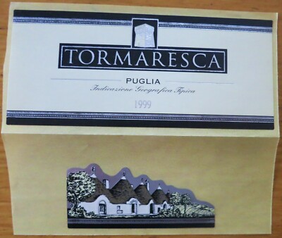 Wine labels ITALY TORMARESCA Puglia 1999 wine labels