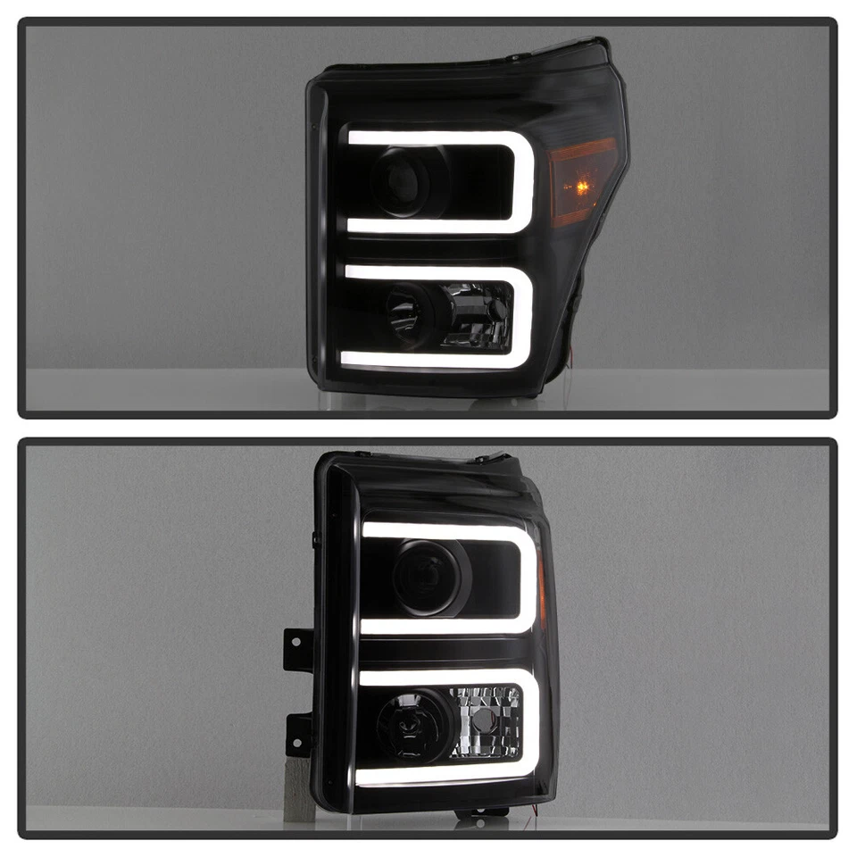 Faros proyectores de tubo LED DRL Black Smoke 2011-2016 Ford F250 F350 SuperDuty Foto 4 de 4