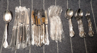Edward Don & Co  Pattern Don4 Scroll Stainless Flatware set of 70 Pcs - Vintage