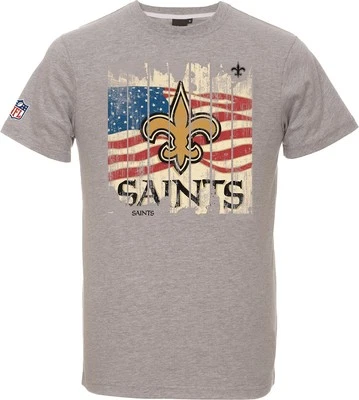 NFL T-Shirt New Orleans Saints grau USA Flagge Football Majestic
