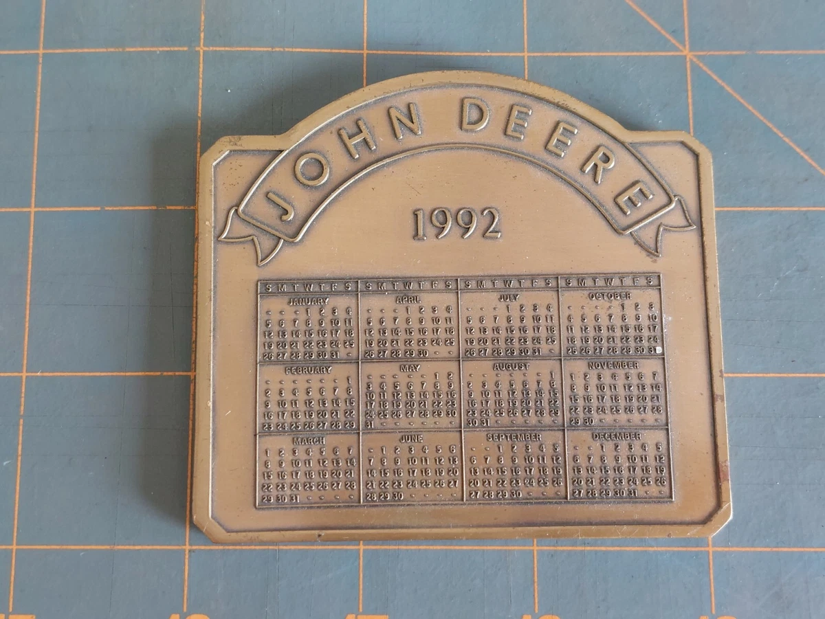 John Deere Model 730 Two Cylinder Tractor 1992 Calendar Medallion | eBay