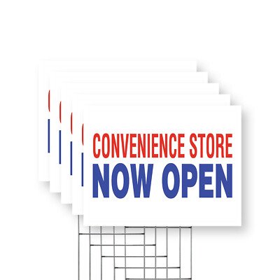 Convenience Store Now Open Yard Sign Local Groceries, Quick Access, New Location