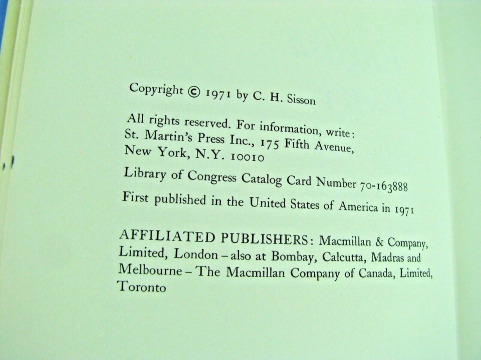 C.H. SISSON English Poetry 1900-1950 An Assessment 1971 First Edition ex-library - Image 3 of 3