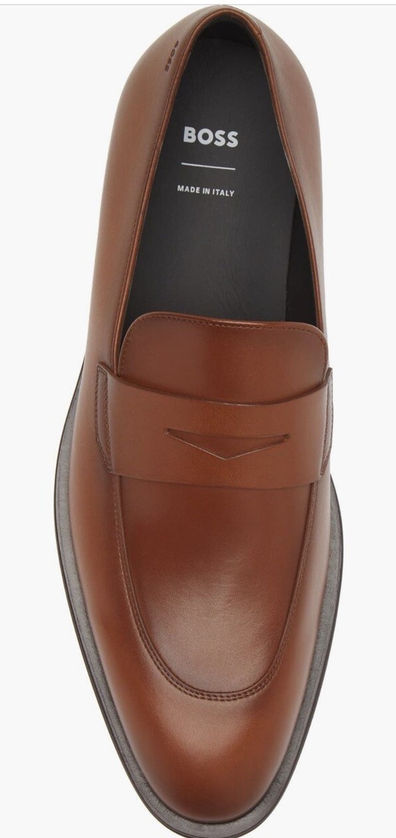 Hugo Boss Brown Leather Drivers Shoes Size 11 BOSS - Driver-sole loafers in nubuck leather - Dark Brown main image 4