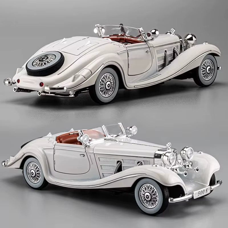 1936 Mercedes-Benz 500K Alloy Diecast Model Car 1:24 Scale with Lights and Sound 7.6 Inches Long
